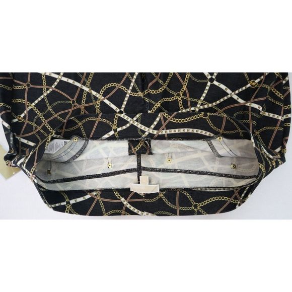 Michael Kors Women's Sz 3X Black/Bone Gold Chain Logo Print Stretch Leggings $78 - Picture 5 of 13